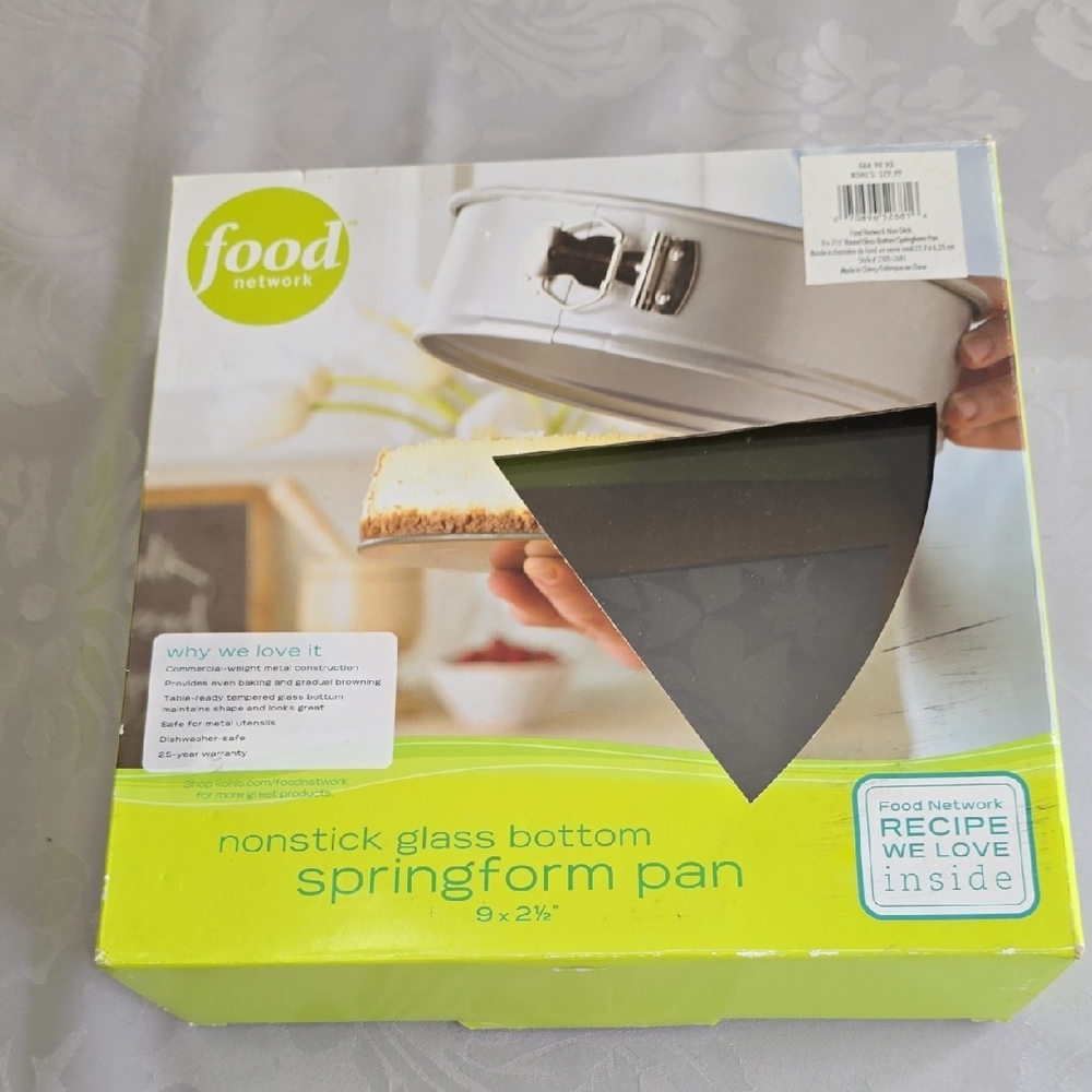Food Network Nonstick Glass Bottom Springform Pan 9 X 2 1/2"